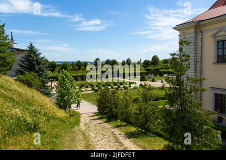 Chinese Palace and Grand Palace in Zolochiv Castle, a residence of the Sobieski noble family on a hill . Zolochiv, Ukraine. Stock Photo