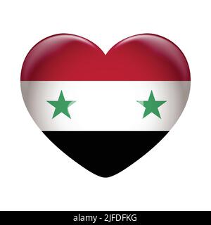 Syria flag icon isolated on white background. Syria flag. Flag icon glossy. Stock Vector