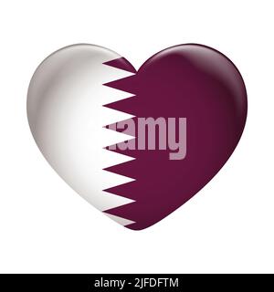 Qatar flag icon isolated on white background. Qatar flag. Flag icon glossy. Stock Vector