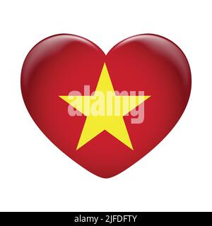 Vietnam flag icon isolated on white background. Vietnam flag. Flag icon glossy. Stock Vector