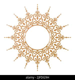 Decorative circular frame elegant element for design in an eastern style inspired by Persian, Arabic, Moroccan, and Turkish art. Stock Vector