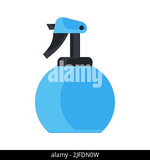 Plastic spray container vector illustration template. Mockup blank hygiene cleaning, pistol reiniger product background. White packaging bottle realis Stock Vector