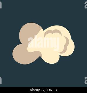 Bubble explode smoke poof and cloud blow effect. Wind with cartoon gray fog and boom dust vector illustration. Puff icon and air cloudy element. Fume Stock Vector