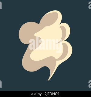 Bubble explode smoke poof and cloud blow effect. Wind with cartoon gray fog and boom dust vector illustration. Puff icon and air cloudy element. Fume Stock Vector