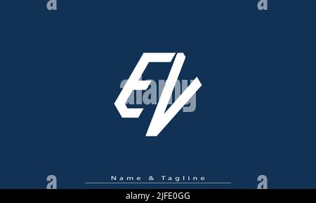 Alphabet letters Initials Monogram logo EV , VE Stock Vector