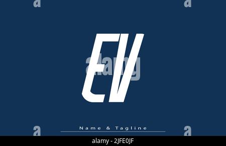 Alphabet letters Initials Monogram logo EV , VE Stock Vector