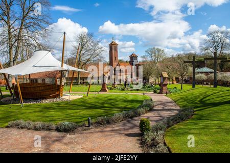 Norfolk, UK - April 7th 2022: A view from the beautiful grounds of The Shrine of Our Lady of Walsingham in Norfolk, UK. Stock Photo