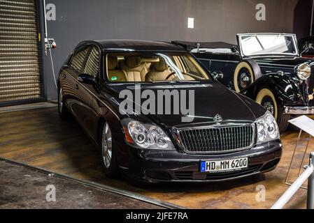 SINSHEIM, GERMANY - MAI 2022: black Maybach 62 2003 550ps Stock Photo