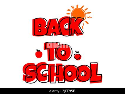 Welcome back to school beautiful typography t-shirt - back to school t-shirt ready for print, red color Stock Vector