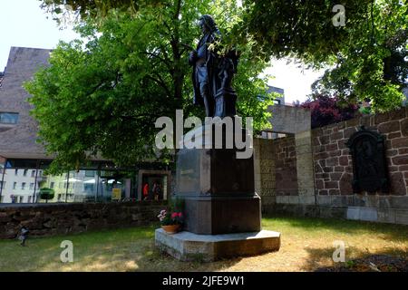 Johann Sebastian Bach, born 1685, in Eisenach. Bachhaus and monument. Stock Photo