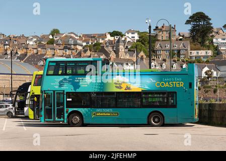 A Coaster open top bus in Weston super Mare UK. The buses run on