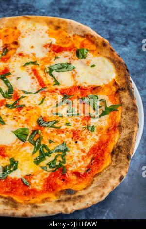 A freshly baked pizza with lots of toppings Stock Photo