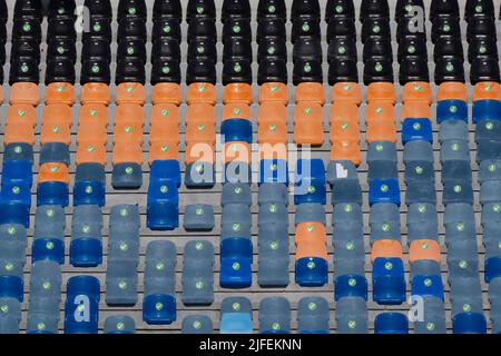 Empty seats at stadium Stock Photo
