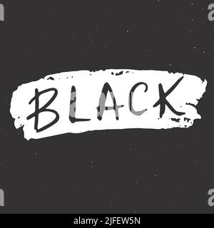 Black lettering word, textured calligraphic sign. Vector illustration ...
