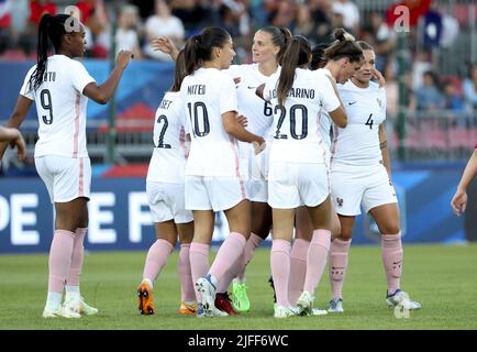 July 1, 2022, Rome, France: Marion Torrent of France, My Le Thi Diem of  Vietnam (left) during the International Women's Friendly football match  between France and Vietnam on July 1, 2022 at