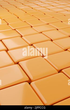 Abstract braided weaving orange background. Vertical orientation. 3d illustration. Stock Photo