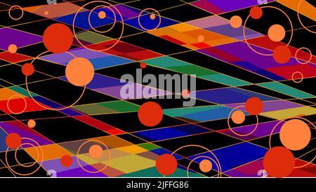 pink blue neon lines, geometric shapes, virtual space, ultraviolet light, 80s style, retro disco abstract background Stock Vector