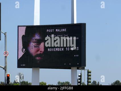 Inglewood, California, USA 29th June 2022 Post Malone Marquee on June 29, 2022 at Kia Forum in Inglewood, California, USA. Photo by Barry King/Alamy Stock Photo Stock Photo