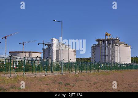 tank for liquified natural gas - lng - in Poland Stock Photo