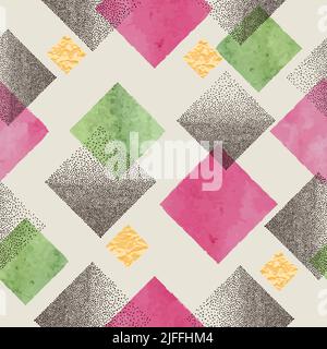 Seamless colorful squares pattern. Abstract vector geometric background. Stock Vector