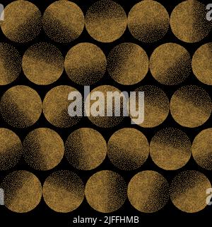 Seamless golden circles pattern. Abstract vector print Stock Vector