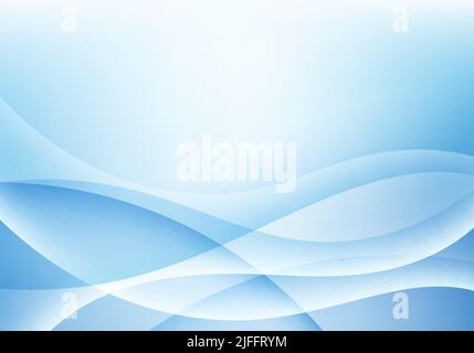 Abstract blue and white gradient wave shapes overlapping soft background. Vector illustration Stock Vector