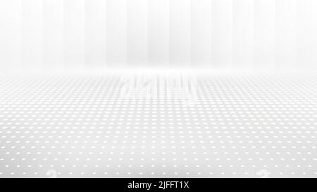 Abstract white and gray background with perspective halftone and lighting effect technology concept. Vector illustration Stock Vector