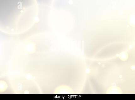 Abstract golden circles glow lights bokeh effect blurred background luxury style. Vector illustration Stock Vector