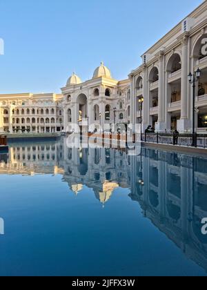 Place Vendome Mall is a new mall located in the city of Lusail. The design is an open concept and is inspired by classic French-style architecture. Stock Photo