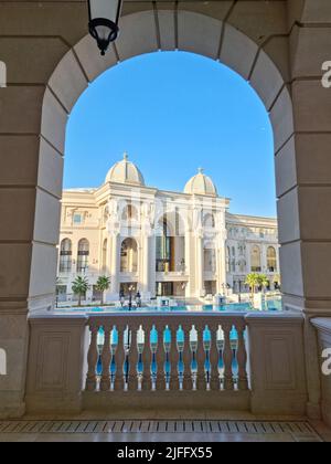 Place Vendome Mall is a new mall located in the city of Lusail. The design is an open concept and is inspired by classic French-style architecture. Stock Photo