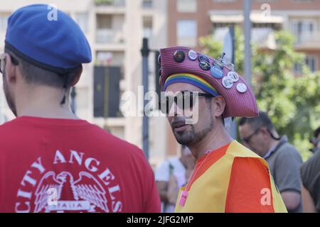 Milano pride is back after a 2-year stop due to covid, 300 thousand demonstrators beetween the streets of the city Stock Photo