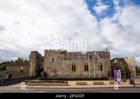 Swords, Ireland - May 21, 2022: Castle in the centre of Swords, Ireland. Stock Photo