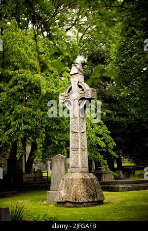 Celtic cross in the cemetery of St. Patrick's Cathedral Stock Photo