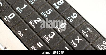 image of dusty calculator keypad background. Stock Photo
