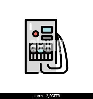 Electric vehicle charging station olor line icon. Pictogram for web page. Stock Vector