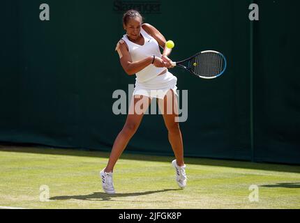 Sofia Johnson In Action During The Girls Singles On Day Seven Of The sofia-johnson-in-action-during-the-girls-singles-on-day-seven-of-the