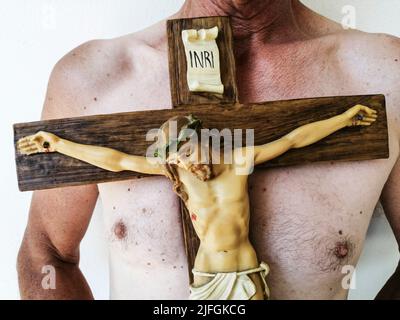 Italy, Milan province, Faithful Christian Stock Photo