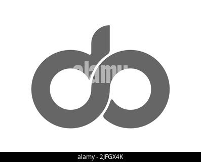 Circular combination of lowercase letters D and O. Design for a monogram, logo, emblem or sticker. Flat style Stock Vector