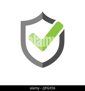 security guarantee icon. A tick on the shield. Icon for websites and applications. Flat style Stock Vector