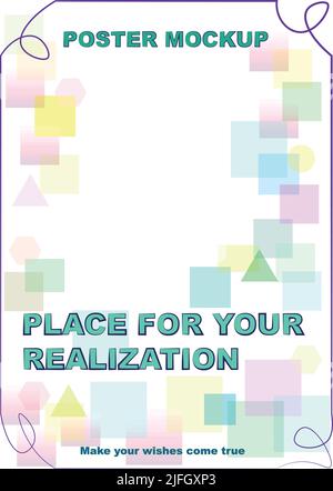 Mockup poster for any decoration advertising design on any kind of topic. Stock Vector