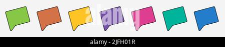 Multicolored speech bubble icons. Flag icon. Communication, the dialogue of people. Illustration on white isolated background with text communication. Stock Vector
