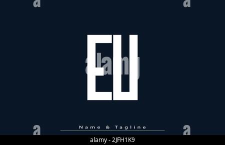 Alphabet letters Initials Monogram logo EU , UE Stock Vector