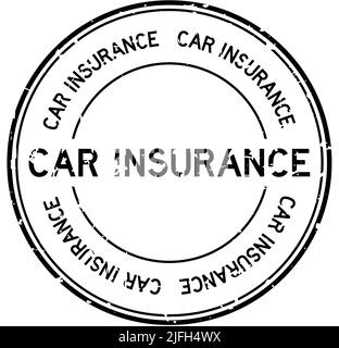 Grunge black car insurance approve round rubber seal stamp on white ...