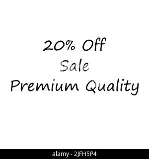 20 percent off sale premium quality business icon sticker Stock Vector