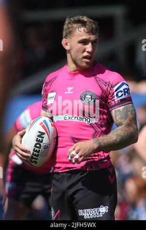 Wakefield, UK. 03rd July, 2022. Be Well Support Stadium, Wakefield, West Yorkshire, 3rd July 2022. Betfred Super League Wakefield Trinity vs Wigan Warriors Sam Powell of Wigan Warriors Credit: Touchlinepics/Alamy Live News Stock Photo