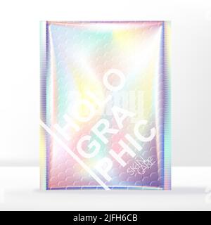 Vector Bubble Wrap Mailer Bag Packaging, Holographic Stock Vector