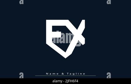 Alphabet letters Initials Monogram logo EX , XE Stock Vector