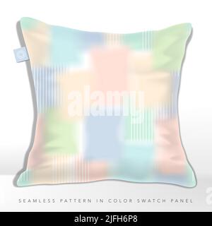 Vector Multi Pastel Rainbow Colors Iridescent Overlapping Abstract Paints Seamless Pattern with Stripes. Stock Vector