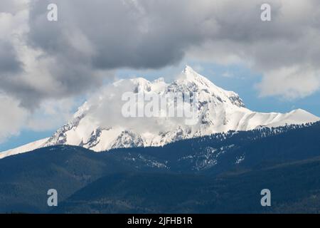 View of Mount Garibaldi from the Sea to Sky Highway near Squamish, British Columbia Stock Photo
