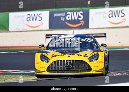 Misano, Italy. 03rd July, 2022. AKKODIS ASP Mercedes-AMG GT3 Jim Pla Credit: Independent Photo Agency/Alamy Live News Stock Photo